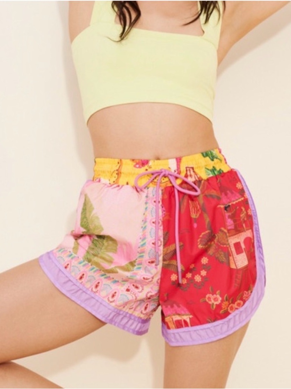 Farm Rio Mixed Scarves Nylon Shorts XS Extra Small